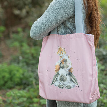 Wrendale Designs Piggy In The Middle Canvas Tote